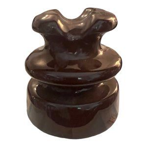 Vintage Tiered Ceramic Electric Pole Insulator Brown Color 4"x4"